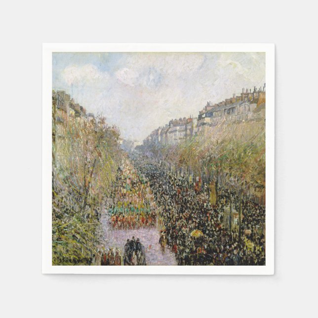 Servilleta De Papel Pissarro - Boulevard Montmartre, Mardi Gras (Anverso)