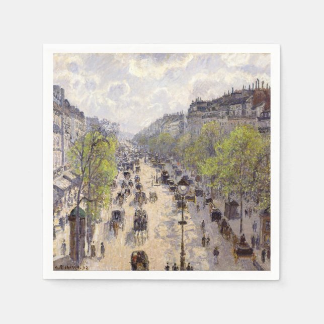 Servilleta De Papel Pissarro - Boulevard Montmartre, primavera (Anverso)