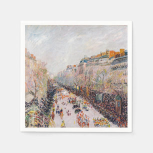 Servilleta De Papel Pissarro - Montmartre, Mardi Gras en el Bulevar