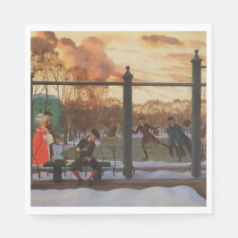 Servilleta De Papel Pista de hielo en invierno (por Konstantin Somov)