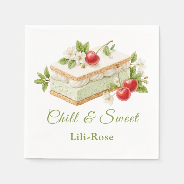 Servilleta De Papel Pistachio Hielo Crema Sandwich Día Agua (Anverso)