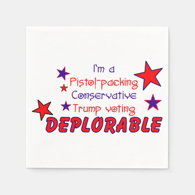 Servilleta De Papel Pistol Packin Conservador Trump votando deplorable (Anverso)