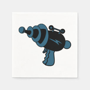 Servilleta De Papel Pistola láser retro azul y negro