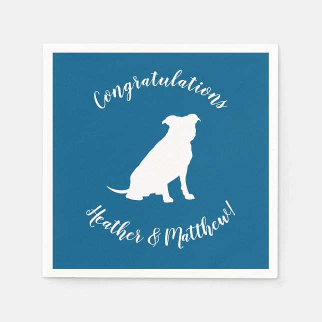 Servilleta De Papel Pit Bull Baby Shower Dog Pitbull Blue Boy (Anverso)