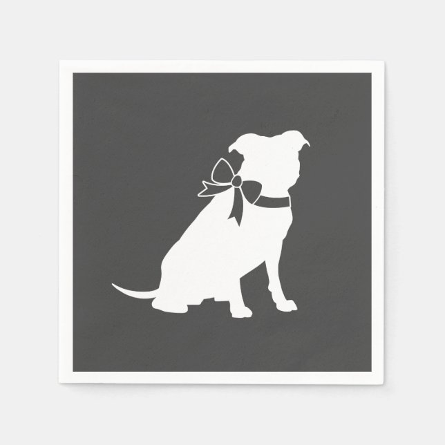 Servilleta De Papel Pit Bulldog Baby Shower Género Neutral Pitbull (Anverso)
