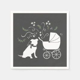 Servilleta De Papel Pit Bulldog Baby Shower Género Neutral Pitbull