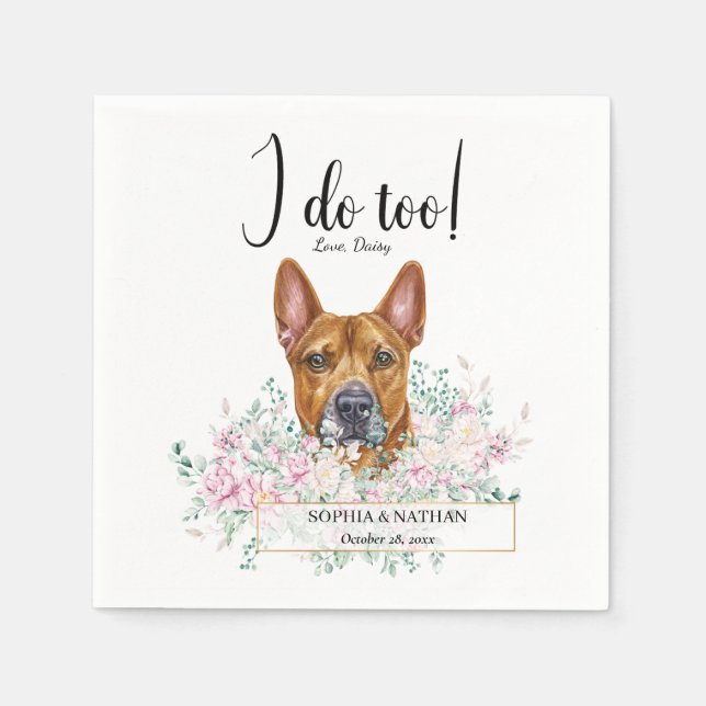 Servilleta De Papel Pit Bulldog Boda Cocktail Napkins (Anverso)