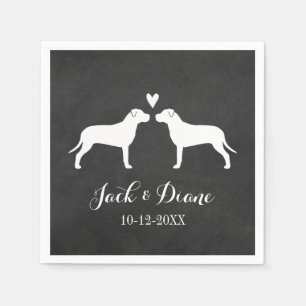 Servilleta De Papel Pit Bulls Boda Pareja con texto Personalizado