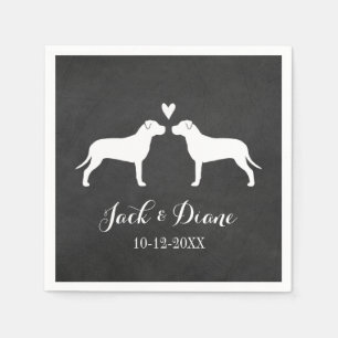 Servilleta De Papel Pit Bulls Pareja de Novios con Texto Personalizado