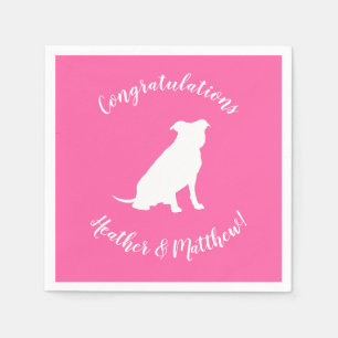 Servilleta De Papel Pitbull, Chica rosado de Baby Shower Bulldog Pit
