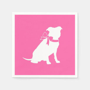 Servilleta De Papel Pitbull, Chica rosado de Baby Shower Bulldog Pit