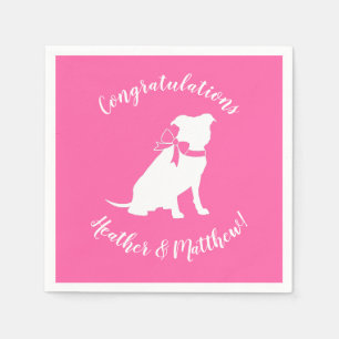 Servilleta De Papel Pitbull, Chica rosado de Baby Shower Bulldog Pit