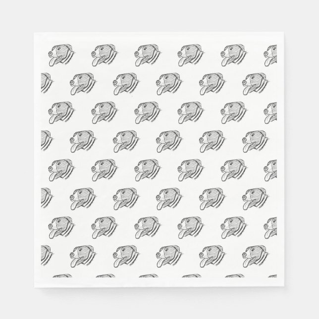 Servilleta De Papel pitbull dibujado a mano foto perro amante de los a (Anverso)