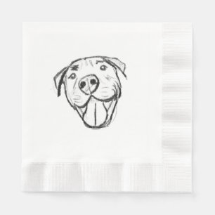 Servilleta De Papel pitbull dibujando simples amantes del perro blanco