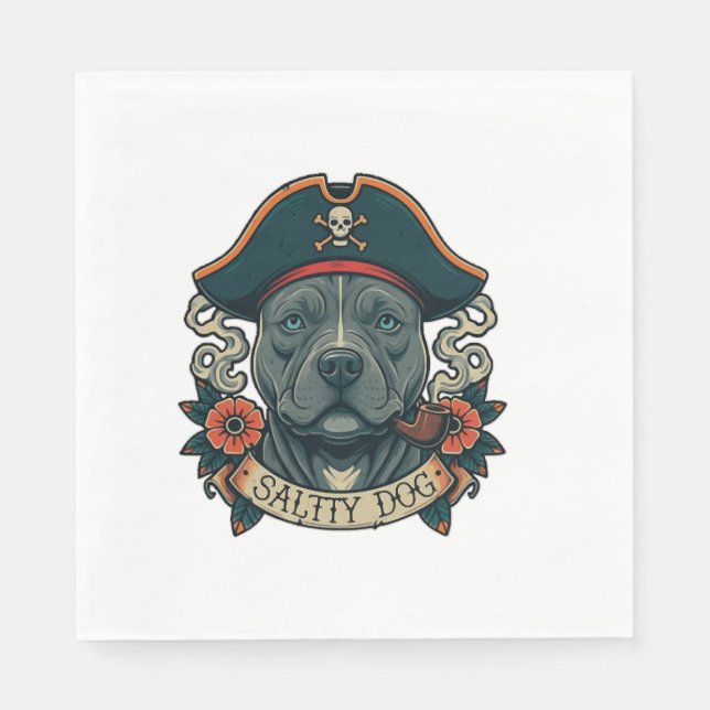 Servilleta De Papel Pitbull Salty Dog (Anverso)