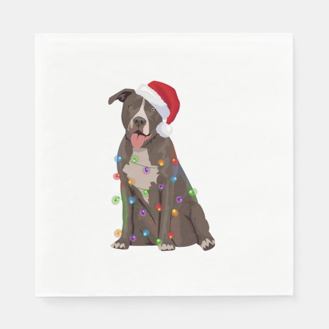 Servilleta De Papel Pittie Navidades Pitbull alumbran al amante del pe (Anverso)
