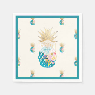Servilleta De Papel PixDezines Aloha Pineapples/fondo Verde azulado/DI