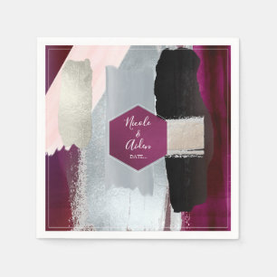 Servilleta De Papel PixDezines Arte Moderno, Boda Rubor Borgoña