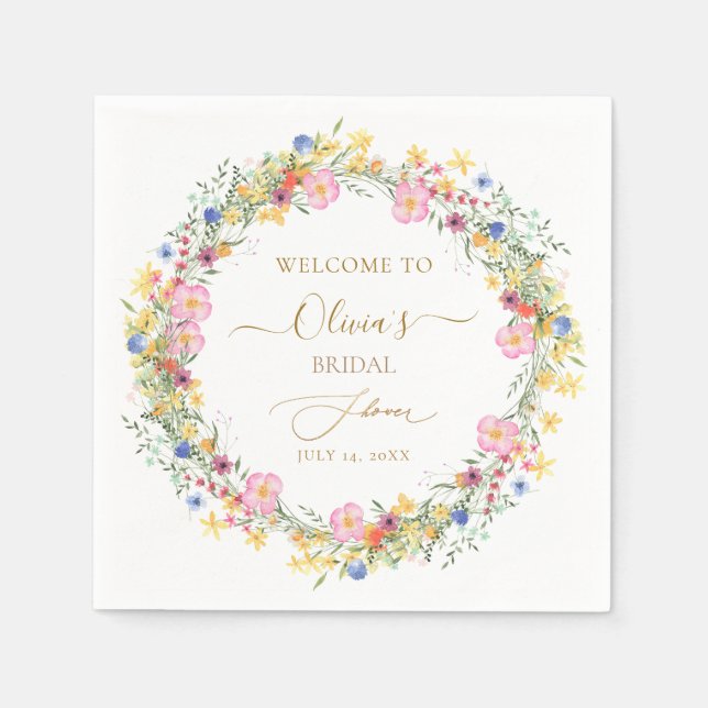 Servilleta De Papel PixDezines H2 Flores salvajes Delicadas Ducha Nupc (Anverso)