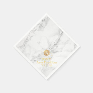 Servilleta De Papel PixDezines Mármol+Honeycomb, Faux Gold Mitzvah