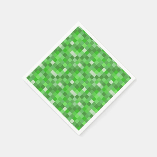 Servilleta De Papel Pixelated Gamer Green Building Folded  (Borde)