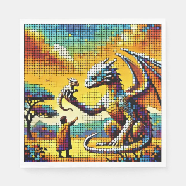 Servilleta De Papel pixelated image of a dragon trainer (Anverso)