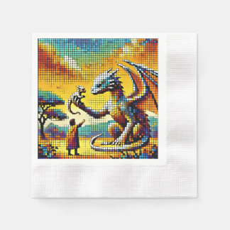 Servilleta De Papel pixelated image of a dragon trainer