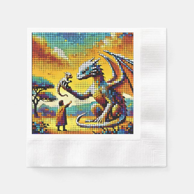 Servilleta De Papel pixelated image of a dragon trainer (Anverso)