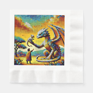 Servilleta De Papel pixelated image of a dragon trainer