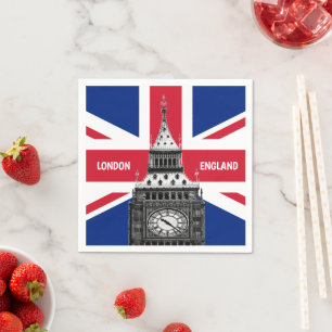 Servilleta De Papel Pizarras de bandera británicas, Big Ben, vacacione