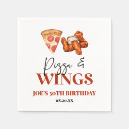 Servilleta De Papel Pizza and Wings Birthday Party