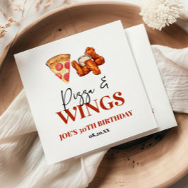 Servilleta De Papel Pizza and Wings Birthday Party