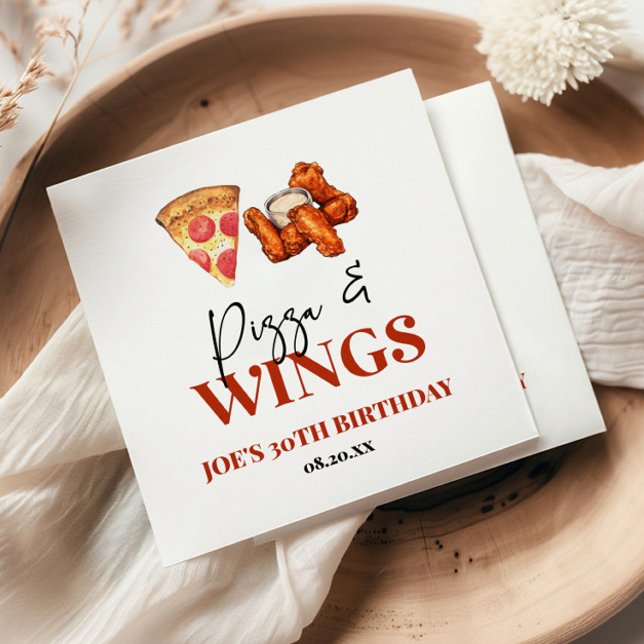 Servilleta De Papel Pizza and Wings Birthday Party (Subido por el creador)