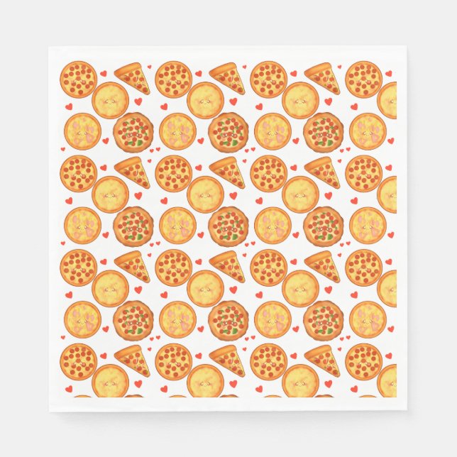 Servilleta De Papel Pizza de Peperroni, Queso y Margherita (Anverso)