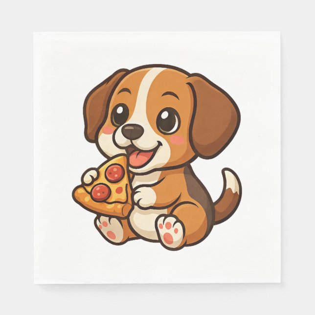 Servilleta De Papel Pizza de perro de beagle dulce personalizado (Anverso)