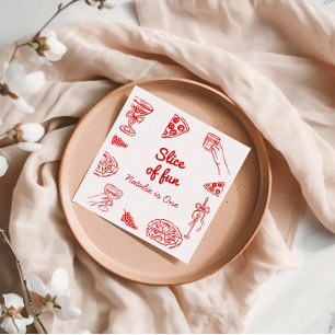 Servilleta De Papel Pizza De Primera Mano Dibujada Por Escrito De Dive