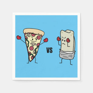 Servilleta De Papel Pizza de salchichones CONTRA el Burrito: Mexicano