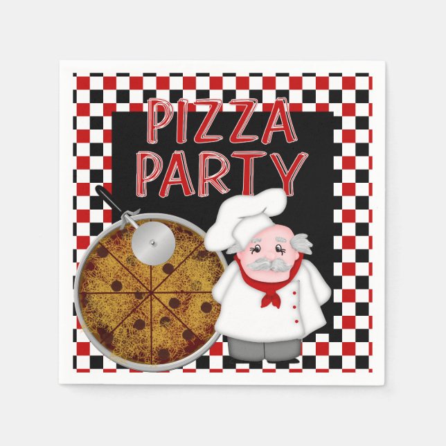 Servilleta De Papel Pizza Fiesta Papel Cocktail Napkins (Anverso)