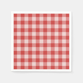 Servilleta De Papel Pizza Fiesta Red Gingham Plaid Paper Napkin