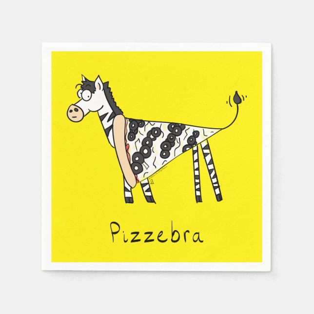 Servilleta De Papel Pizza Funny Kids Zebra (Anverso)