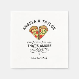 Servilleta De Papel Pizza Love Trendy Boda Monograma Fecha