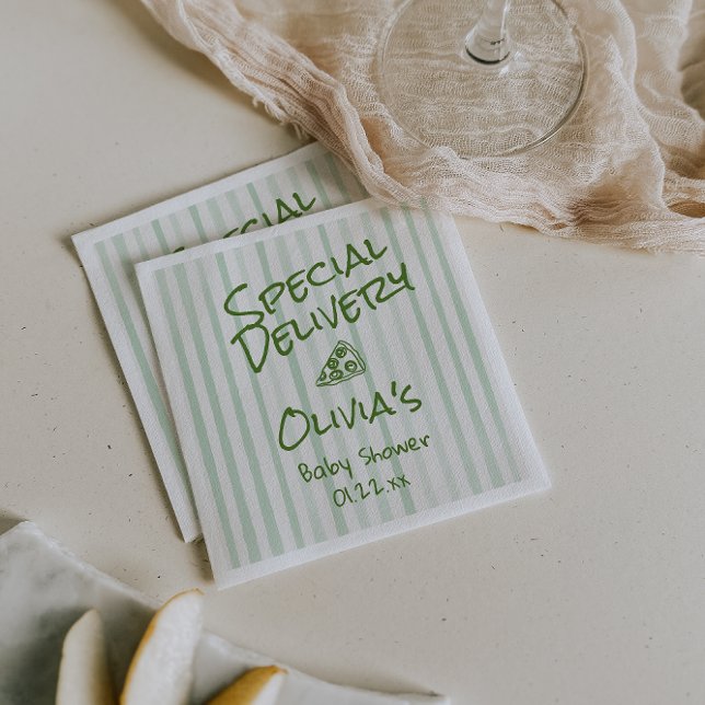 Servilleta De Papel Pizza Mano Dibuja Una Ducha De Entrega Especial Ve (Subido por el creador)