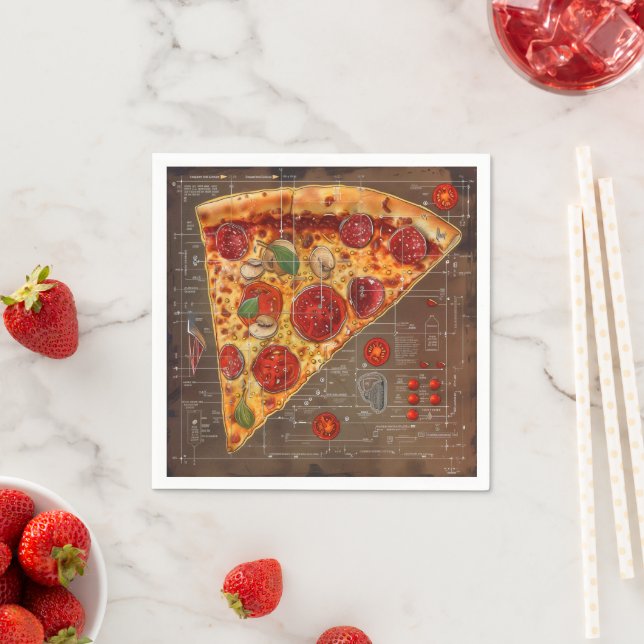 Servilleta De Papel Pizza Modern Blueprint (In situ)