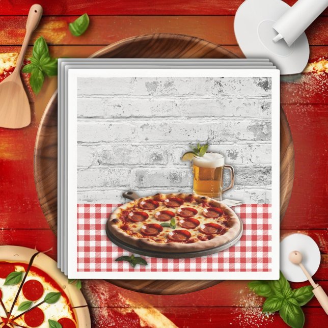 Servilleta De Papel Pizza moderna + Baby Shower Ladrillos de cerveza (Subido por el creador)