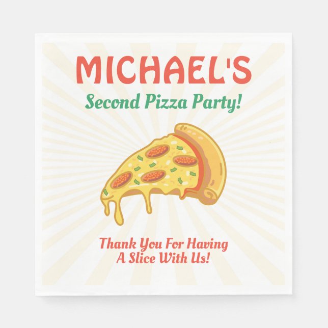 Servilleta De Papel Pizza Napkins Party Birthday (Anverso)