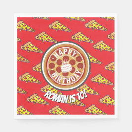 Servilleta De Papel Pizza Party Birthday Decor | Fun Pizza Slice Theme