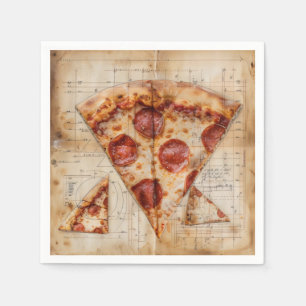 Servilleta De Papel Pizza Vintage Blueprint