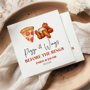 Servilleta De Papel Pizza y Alas Antes de la Cena de Ensayo de los Ani