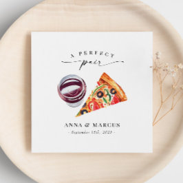 Servilleta De Papel Pizza y Vino Un Perfecto Pair Ensayo Cena
