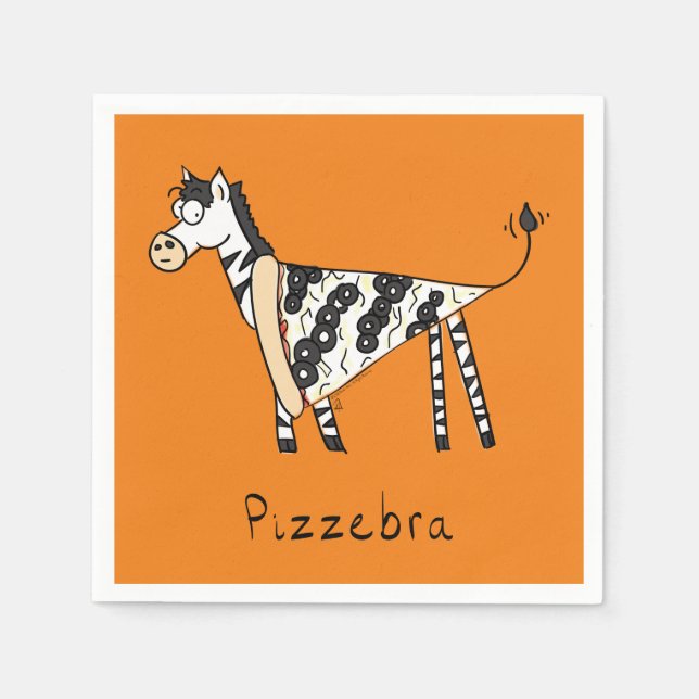 Servilleta De Papel Pizza Zebra Cute Kids Personalizado (Anverso)